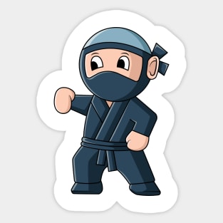 vector illustration design of a cute cartoon ninja wearing a mask Sticker